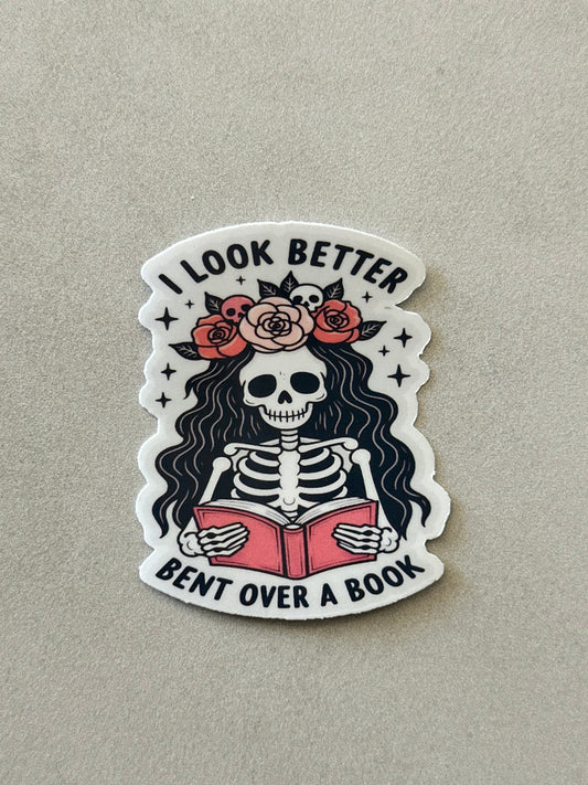 Bent Over A Book - Sticker