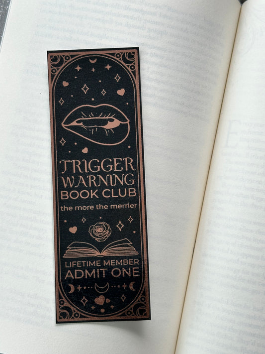 Trigger Warning Book Club - Foil Bookmark - (Rose Gold)