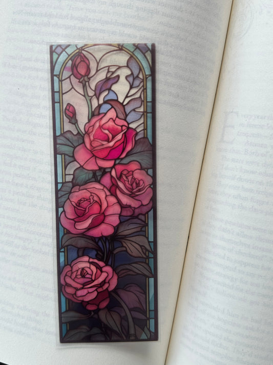 Stained Glass Style Rose - Bookmark (15)