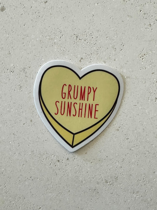 Grumpy Sunshine Heart - Sticker