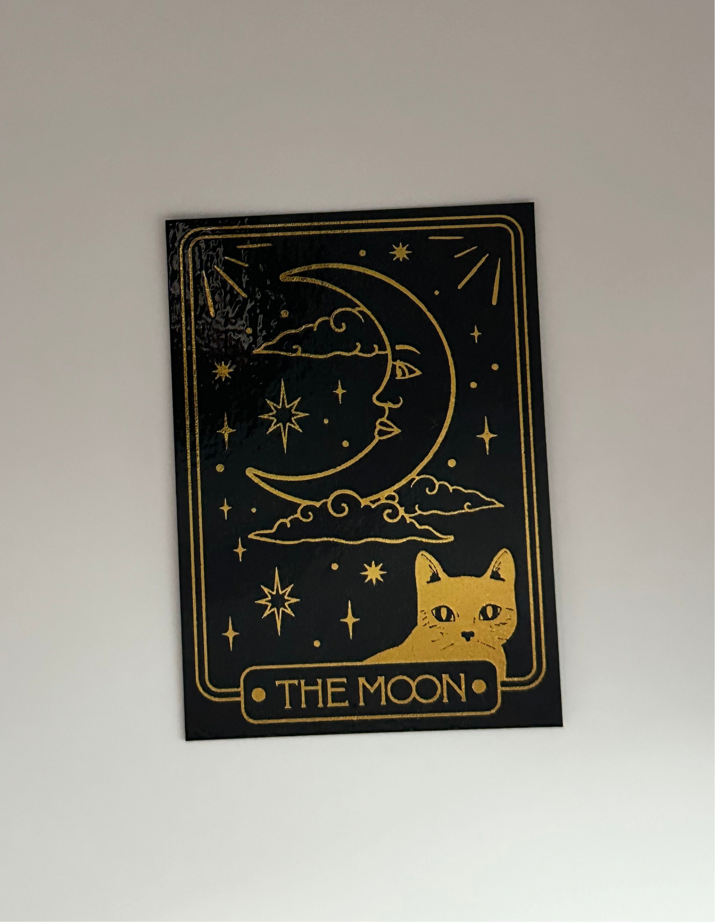 The Moon Tarot Card - Foil Bookmark - (Gold)