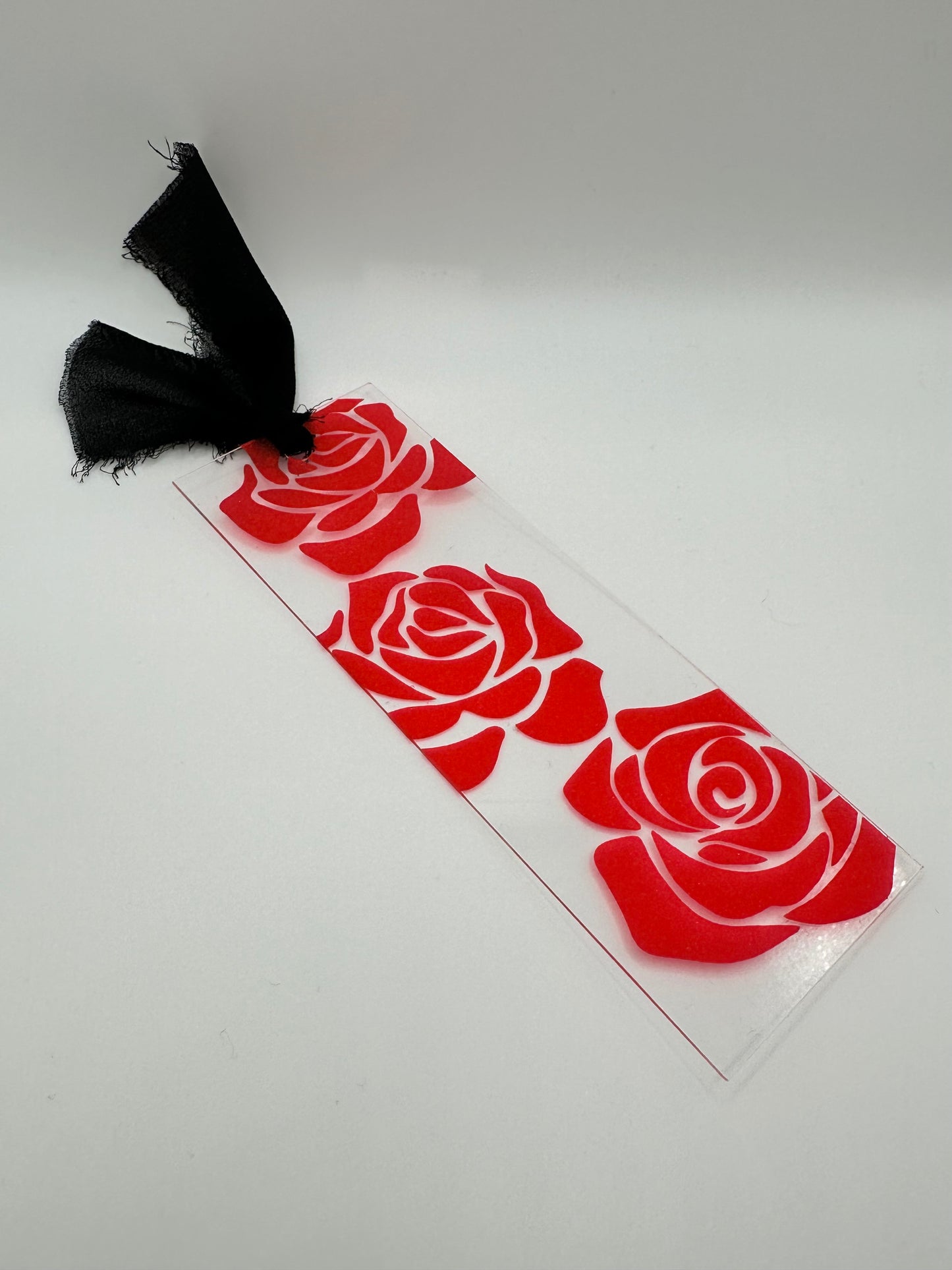 Glittery Red Roses - Acrylic Bookmark