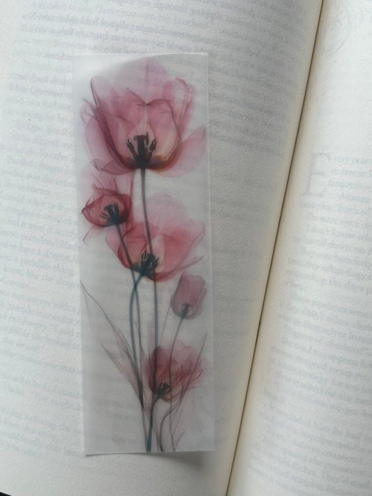 Water Colour Flowers - Vellum Paper Bookmark (8)