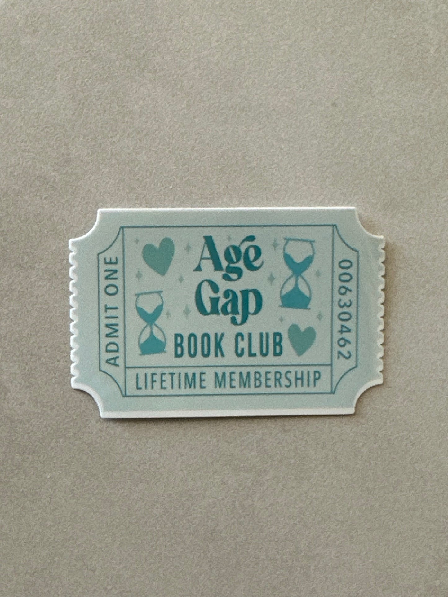Age Gap Book Club Ticket - Sticker