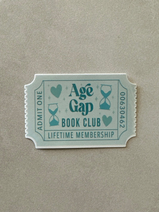 Age Gap Book Club Ticket - Sticker