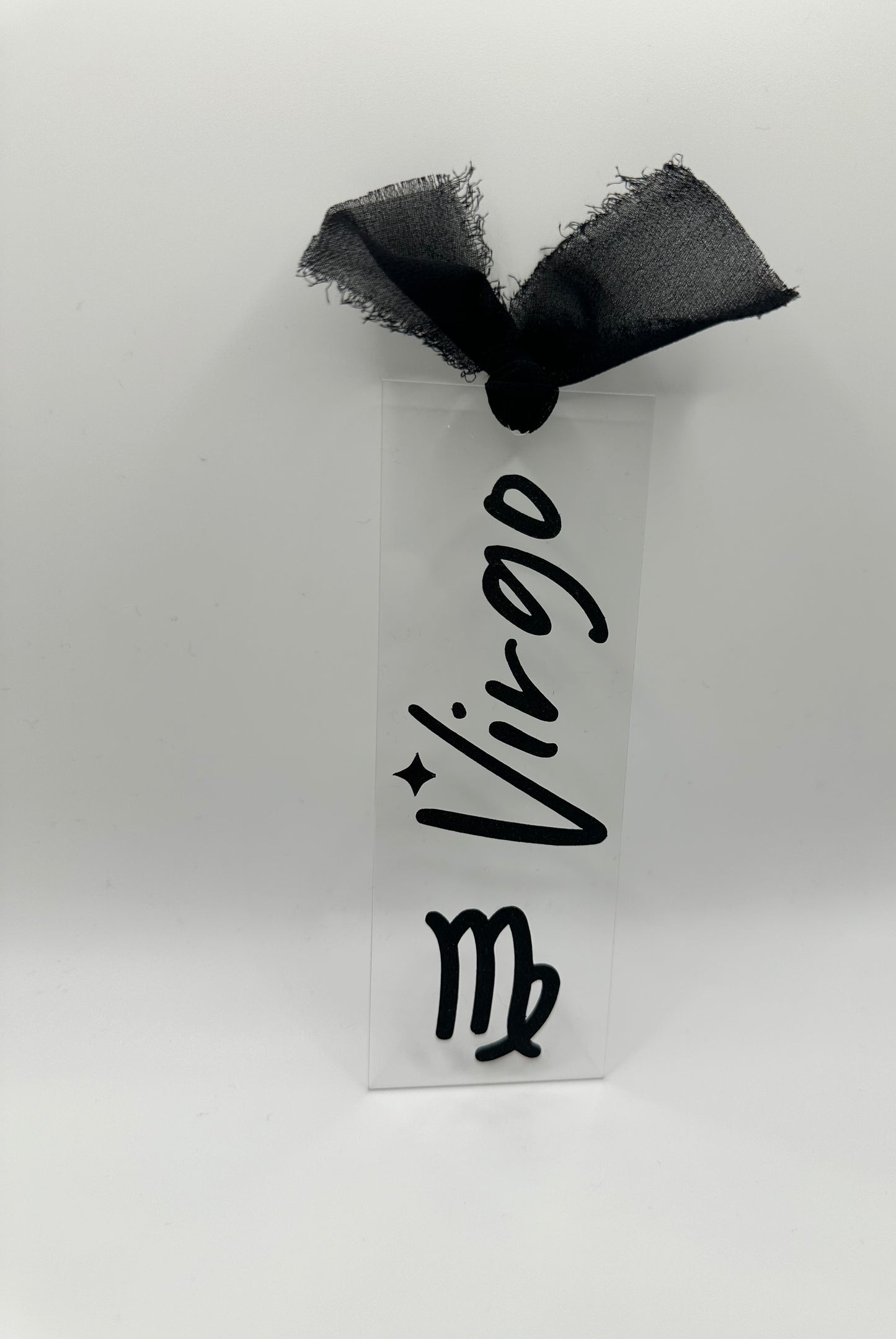 Zodiac - Virgo - Acrylic Bookmark (Black Glitter)