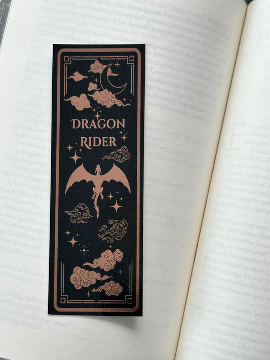 Dragon & Clouds - Foil Bookmark - (Rose Gold)