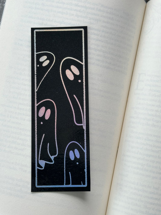 Cute Ghosts - Foil Bookmark - (Silver Holographic)