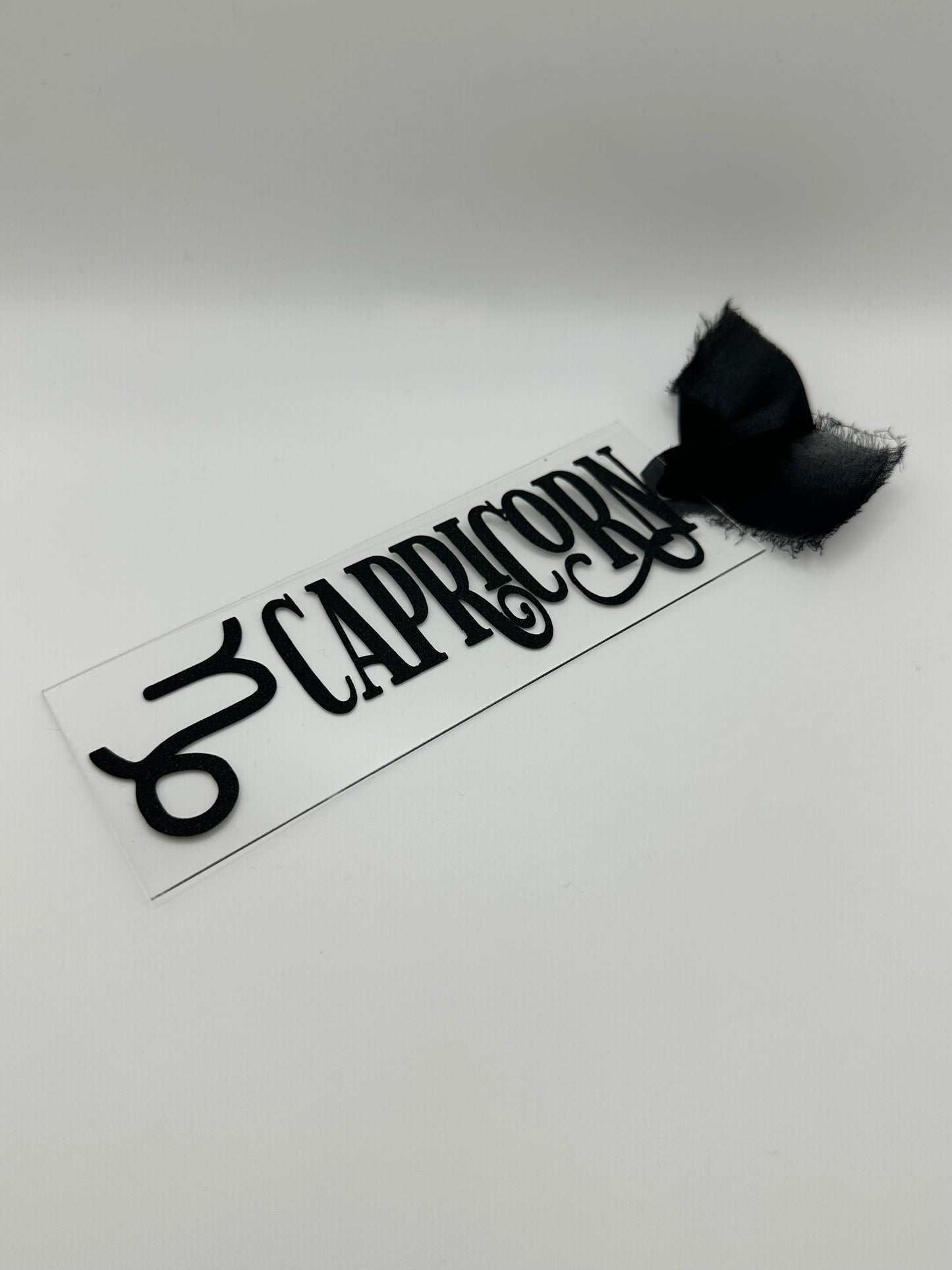 Zodiac - Capricorn - Acrylic Bookmark (Black Glitter)