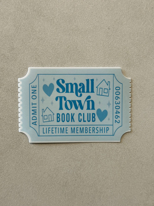 Small Town Book Club Ticket - Sticker