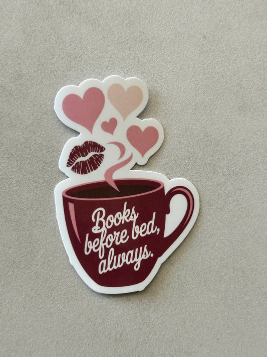 Books Before Bed, Always - Sticker