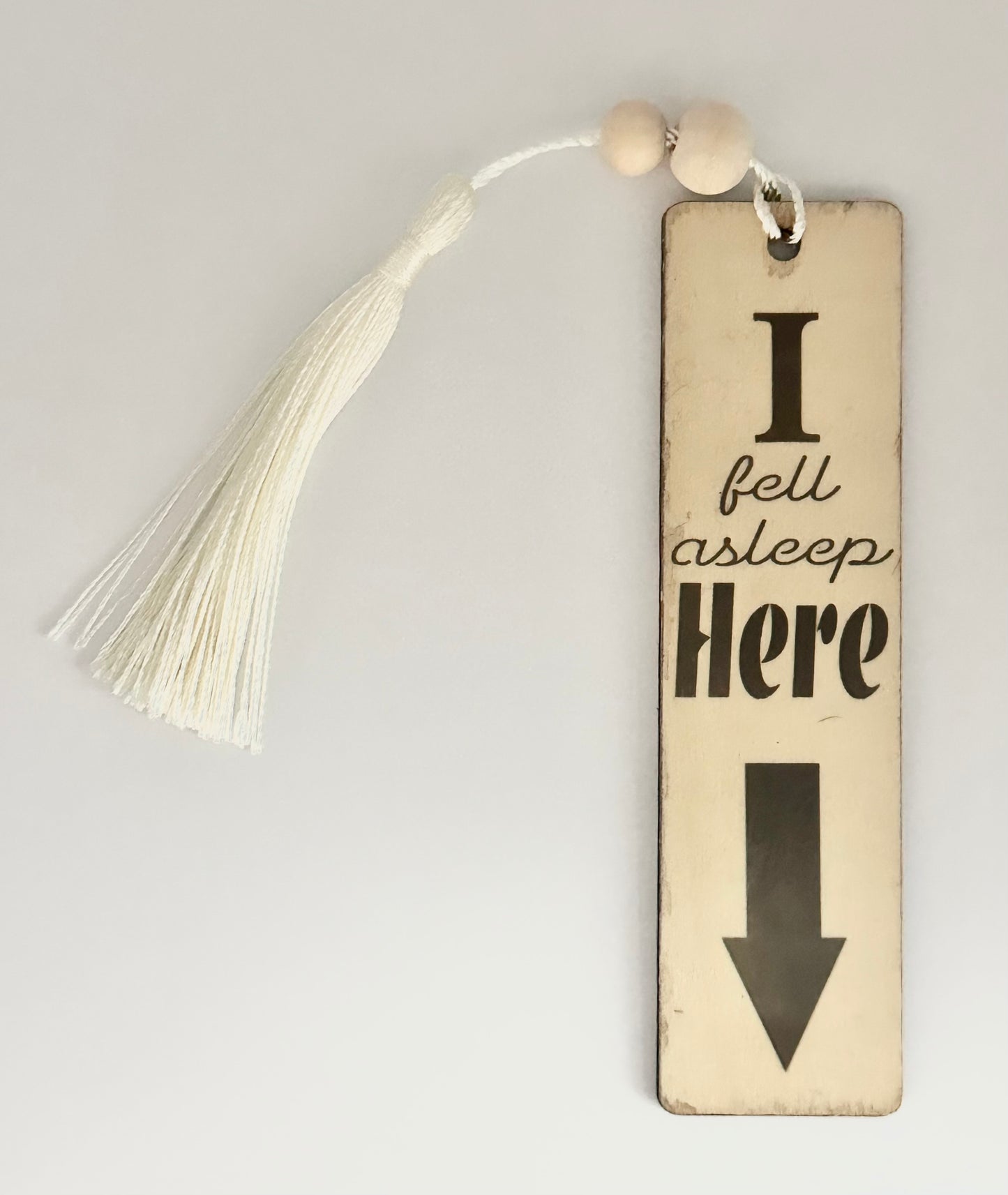 I fell Asleep Here - Wood Bookmark - (Linen)