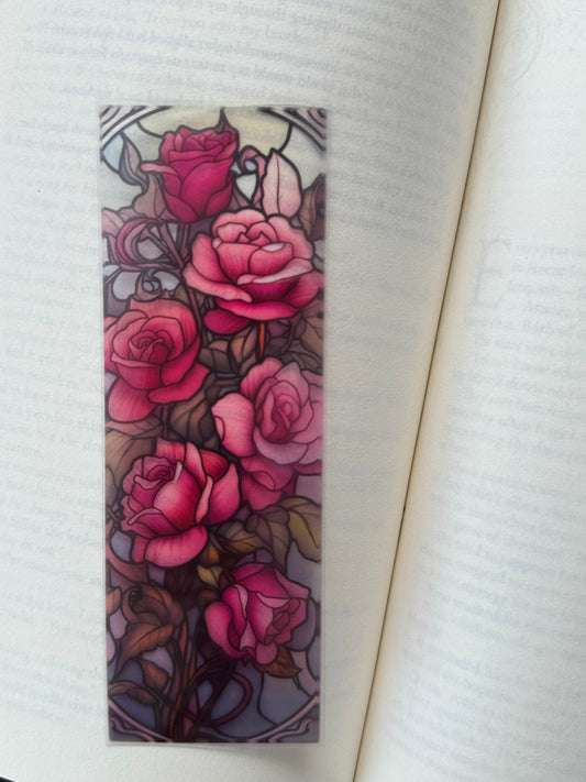 Stained Glass Style Rose - Bookmark (8)