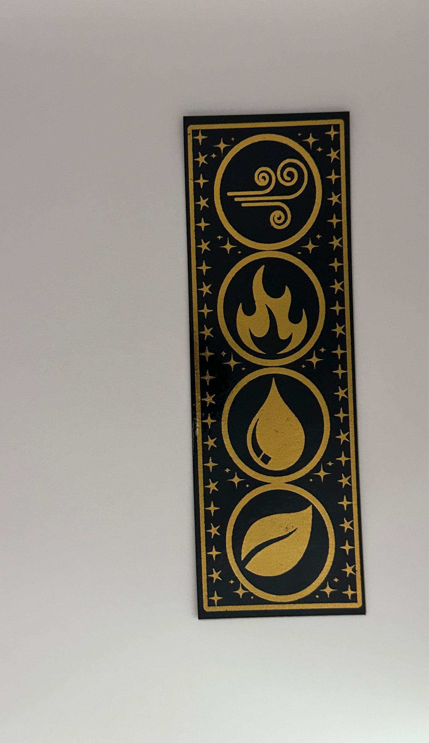 Air, Fire, Water, Earth - Foil Bookmark - (Gold)