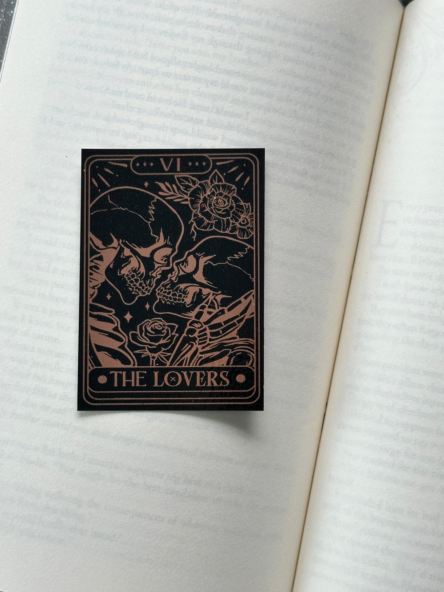 The Lovers Tarot Card - Foil Bookmark - (Rose Gold)