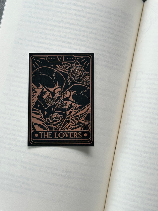 The Lovers Tarot Card - Foil Bookmark - (Rose Gold)