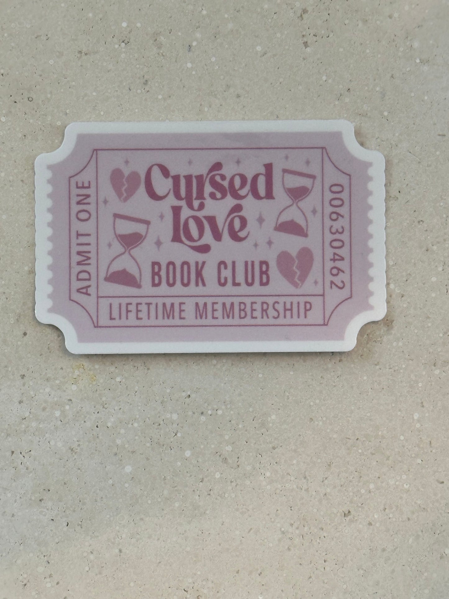 Cursed Love Book Club Trope Ticket - Sticker