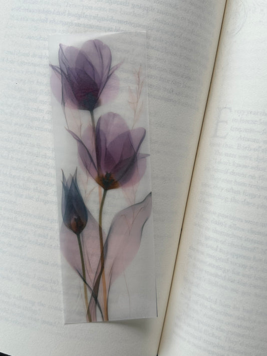 Water Colour Flowers - Vellum Paper Bookmark (6)