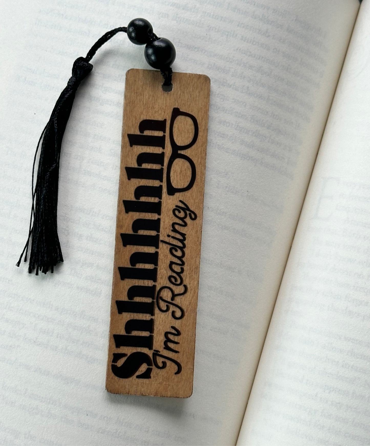 Shhhhhhh I’m Reading - Wood Bookmark - (Early American)