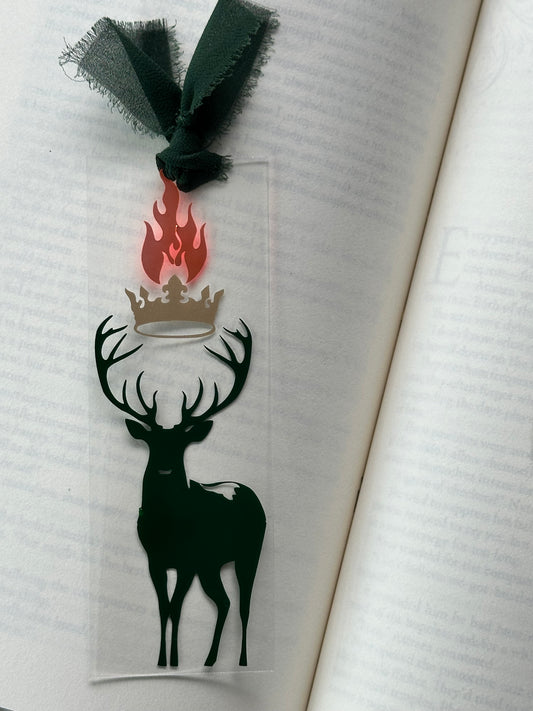 Stag, Crown & Flames - Acrylic Bookmark
