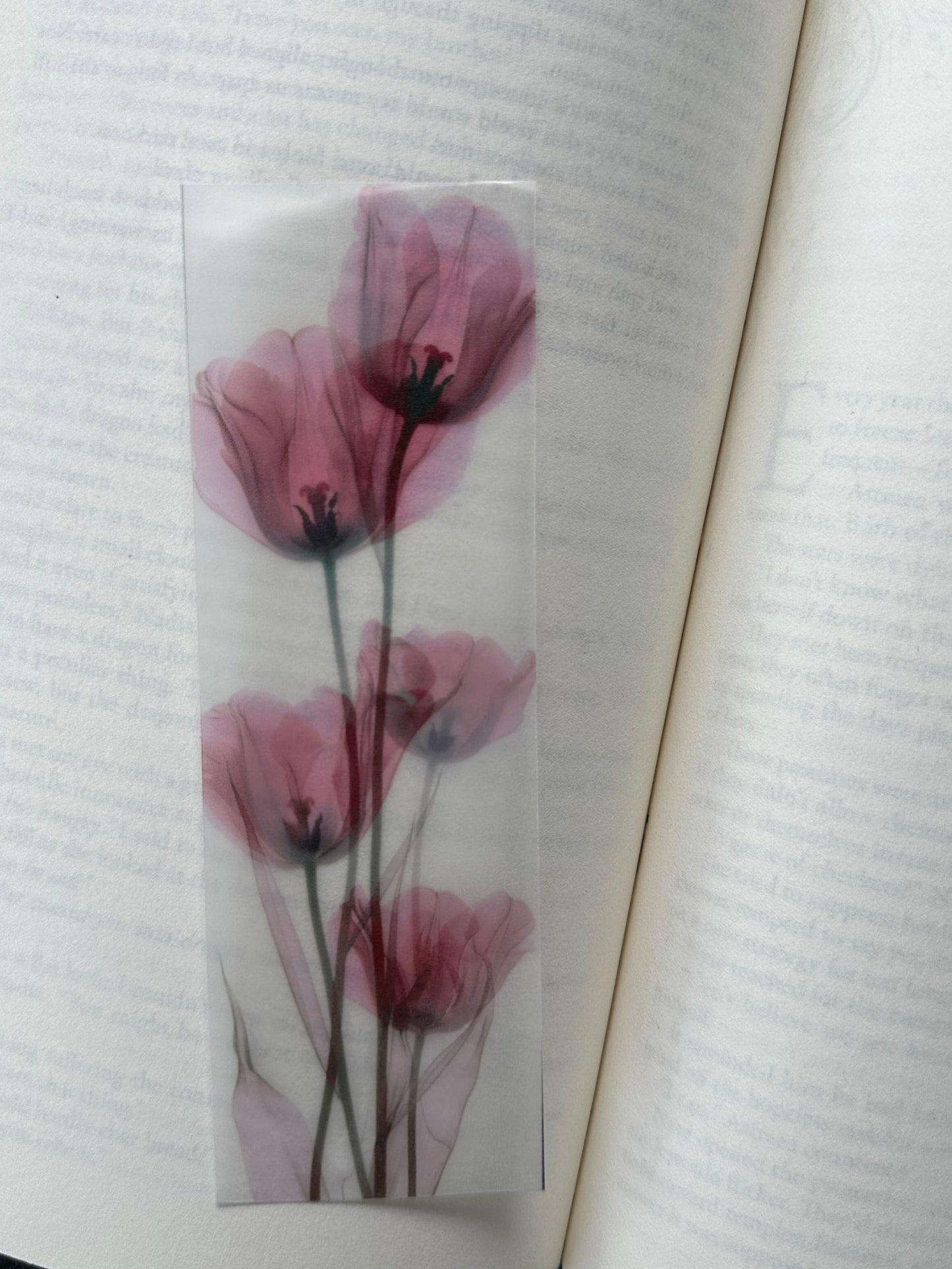 Water Colour Flowers - Vellum Paper Bookmark (7)