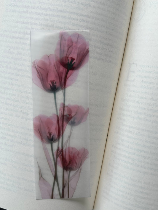 Water Colour Flowers - Vellum Paper Bookmark (7)