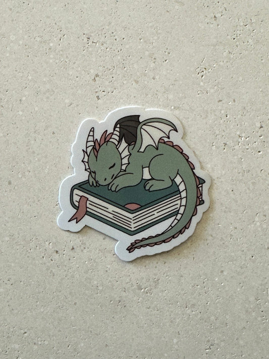 Sleeping Book Dragon - Sticker