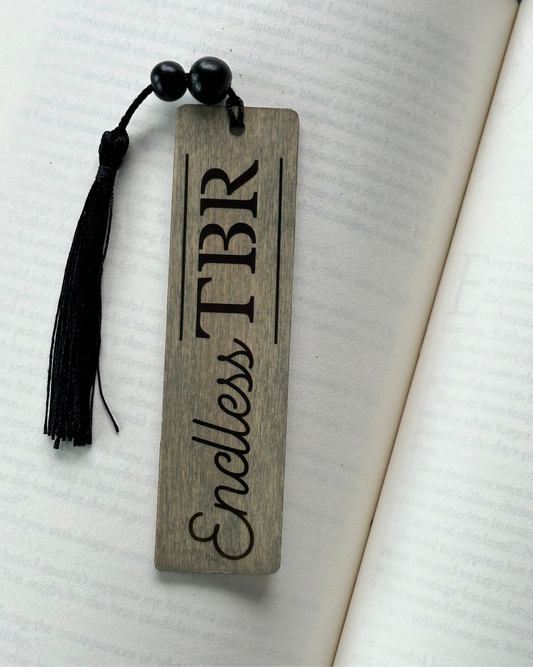 Endless TBR - Wood Bookmark - (Weathered Grey)