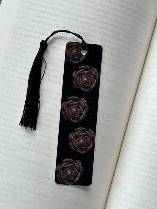 Glittery Roses - Metal Bookmark