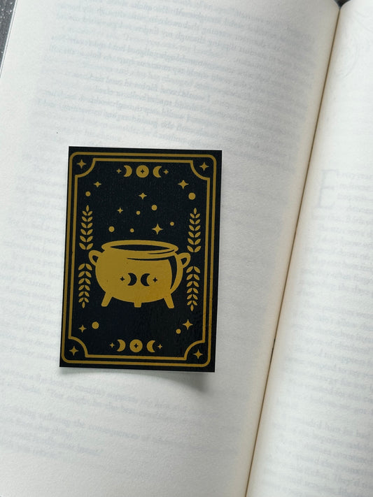 The Cauldron Tarot Card - Foil Bookmark - (Gold)