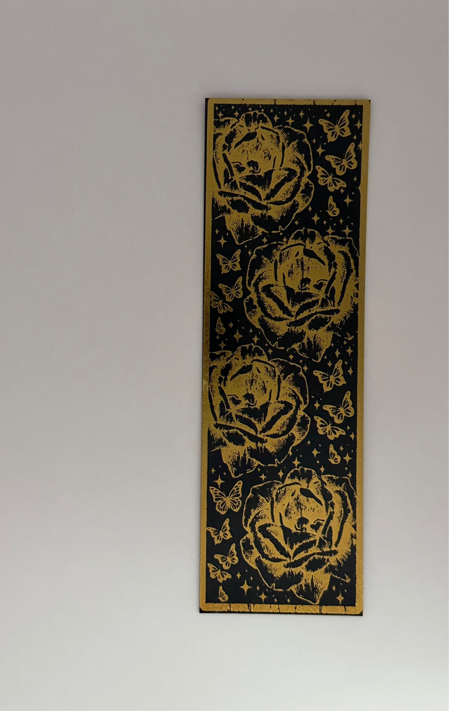 Rose & Butterfly - Foil Bookmark - (Gold)