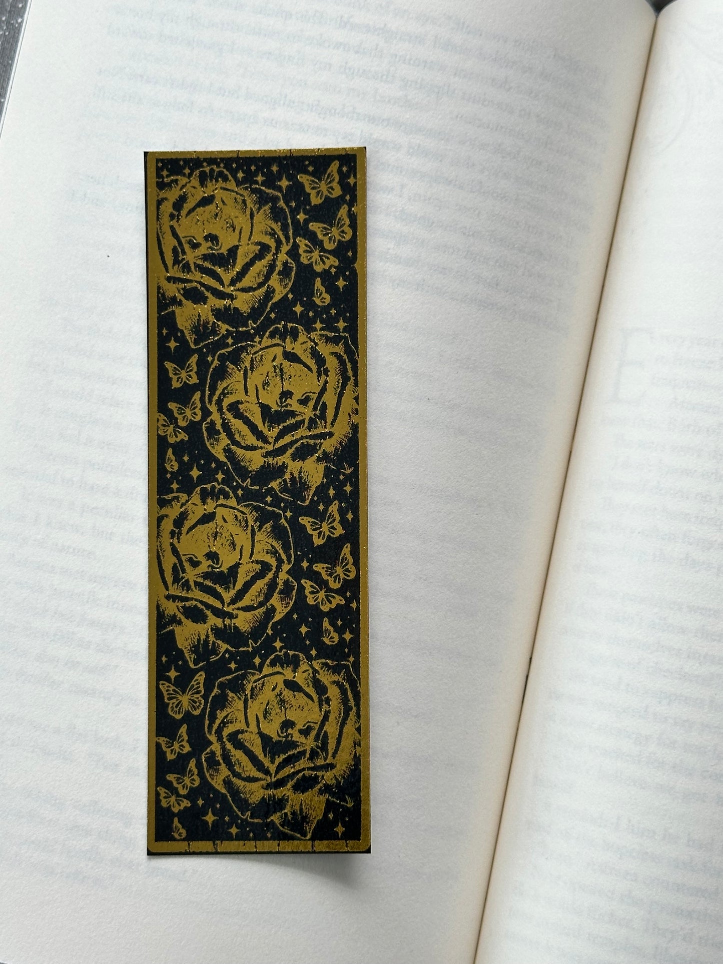 Rose & Butterfly - Foil Bookmark - (Gold)