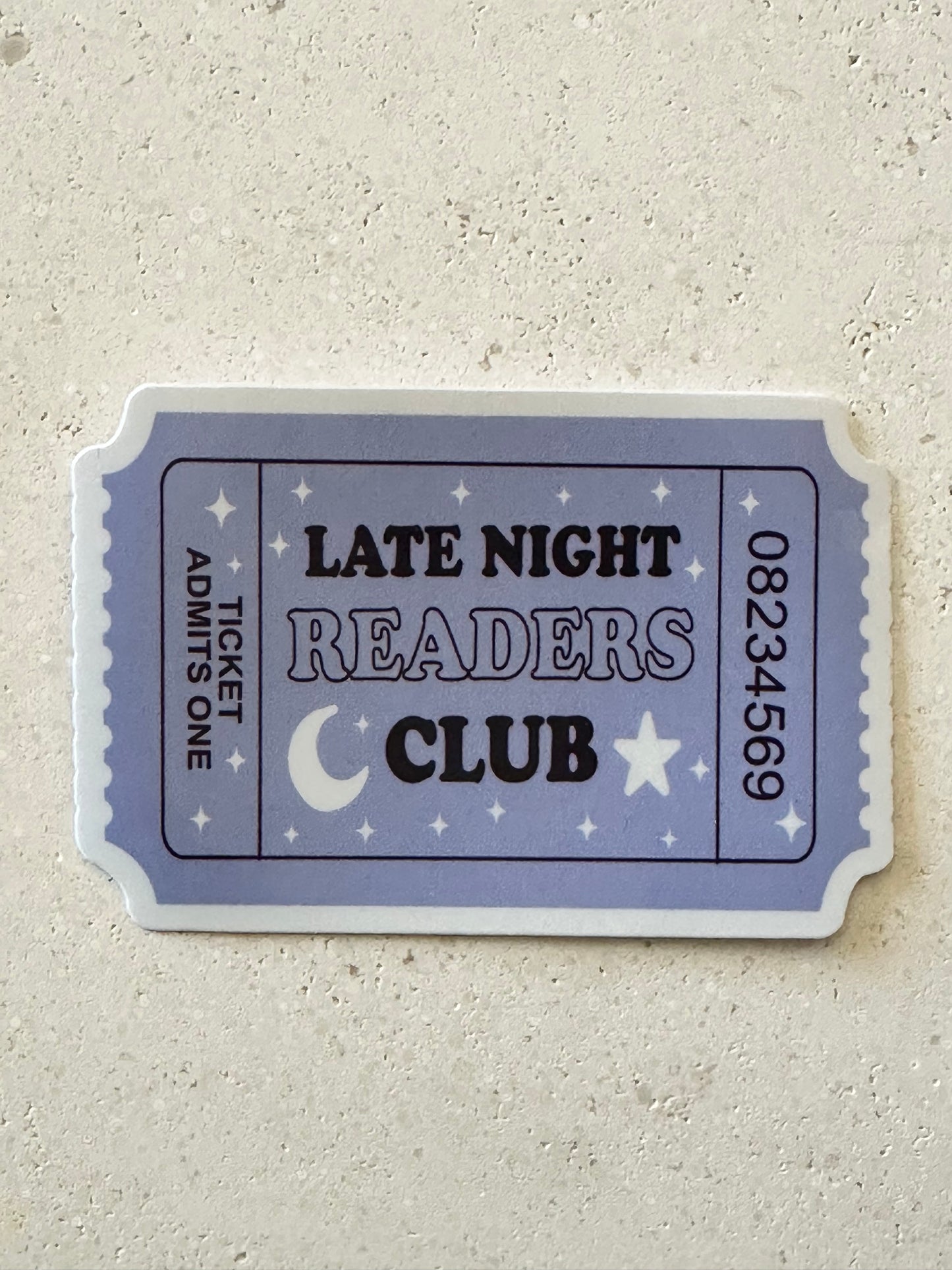 Late Night Readers Club Admission Ticket - Sticker