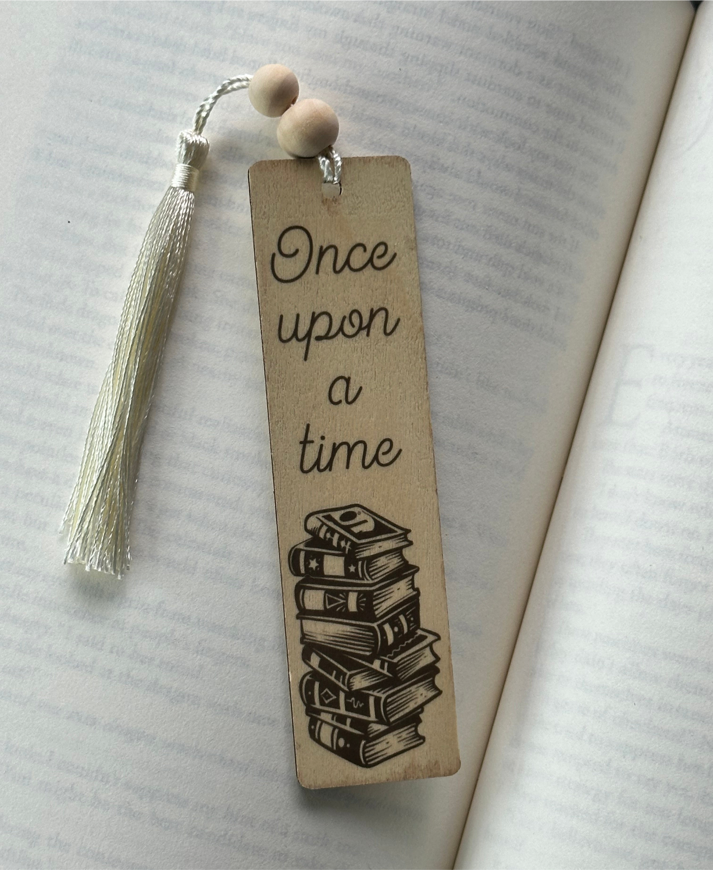 Once Upon A Time - Wood Bookmark - (Linen)