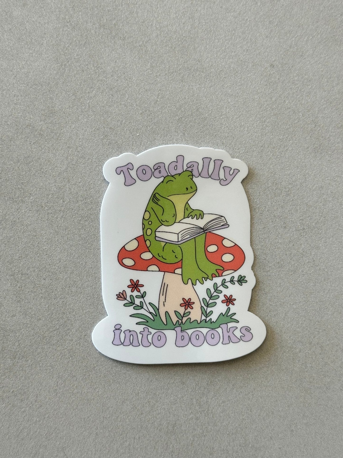 Toadally Into Books - Sticker