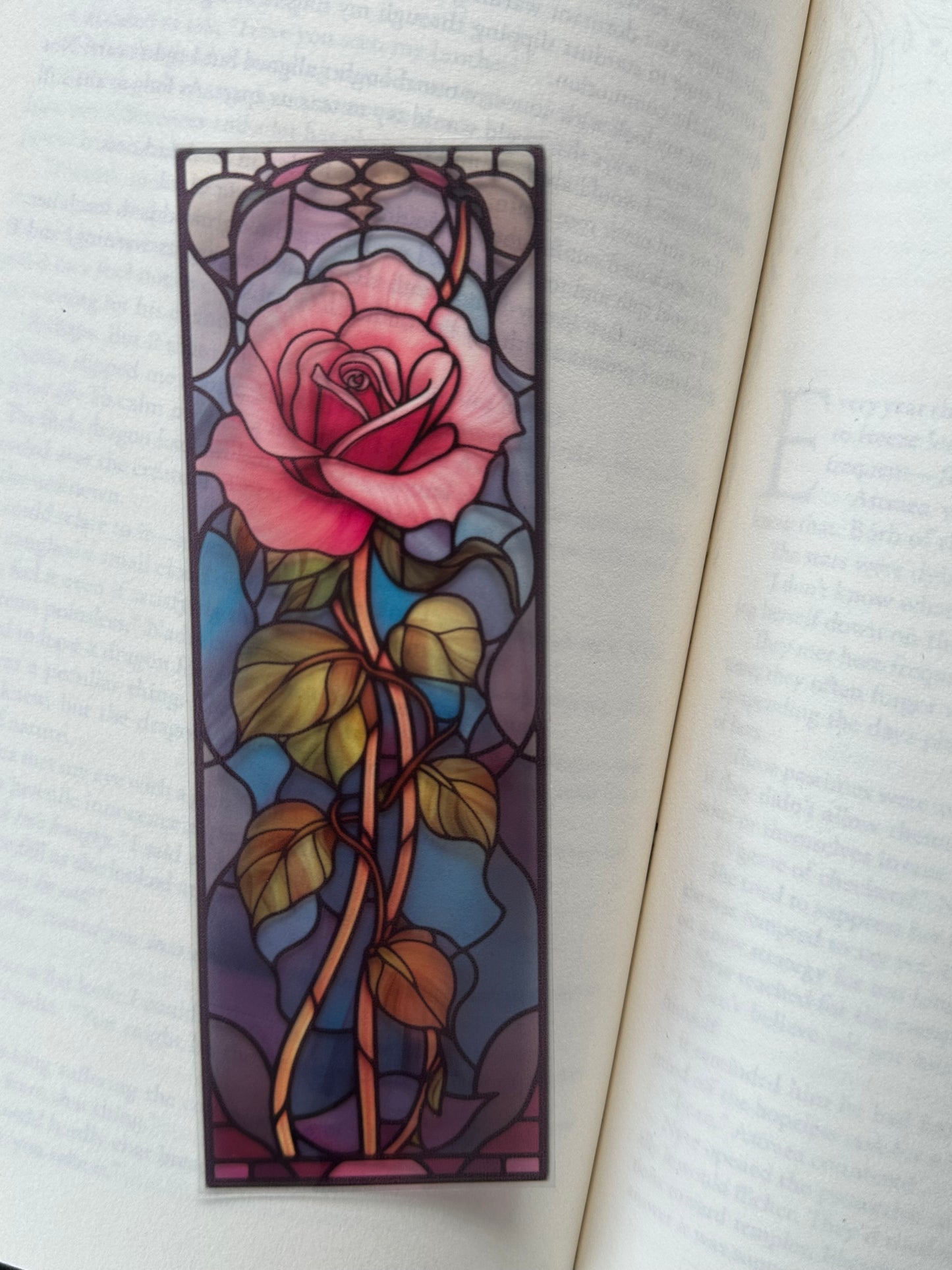 Stained Glass Style Rose - Bookmark (16)