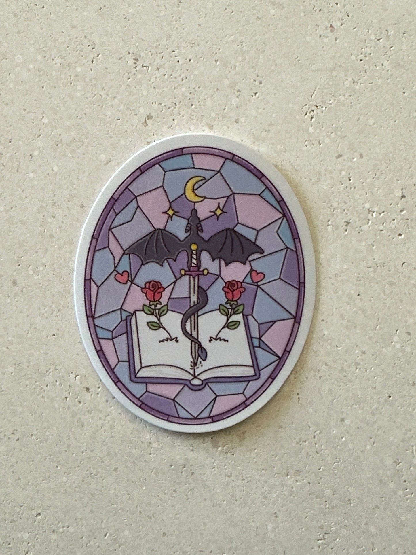 Stained Glass Style Fantasy Dragon - Sticker