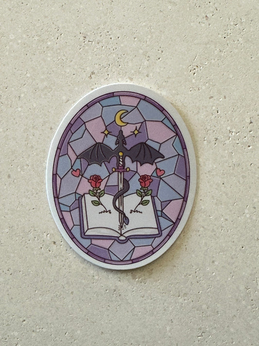 Stained Glass Style Fantasy Dragon - Sticker