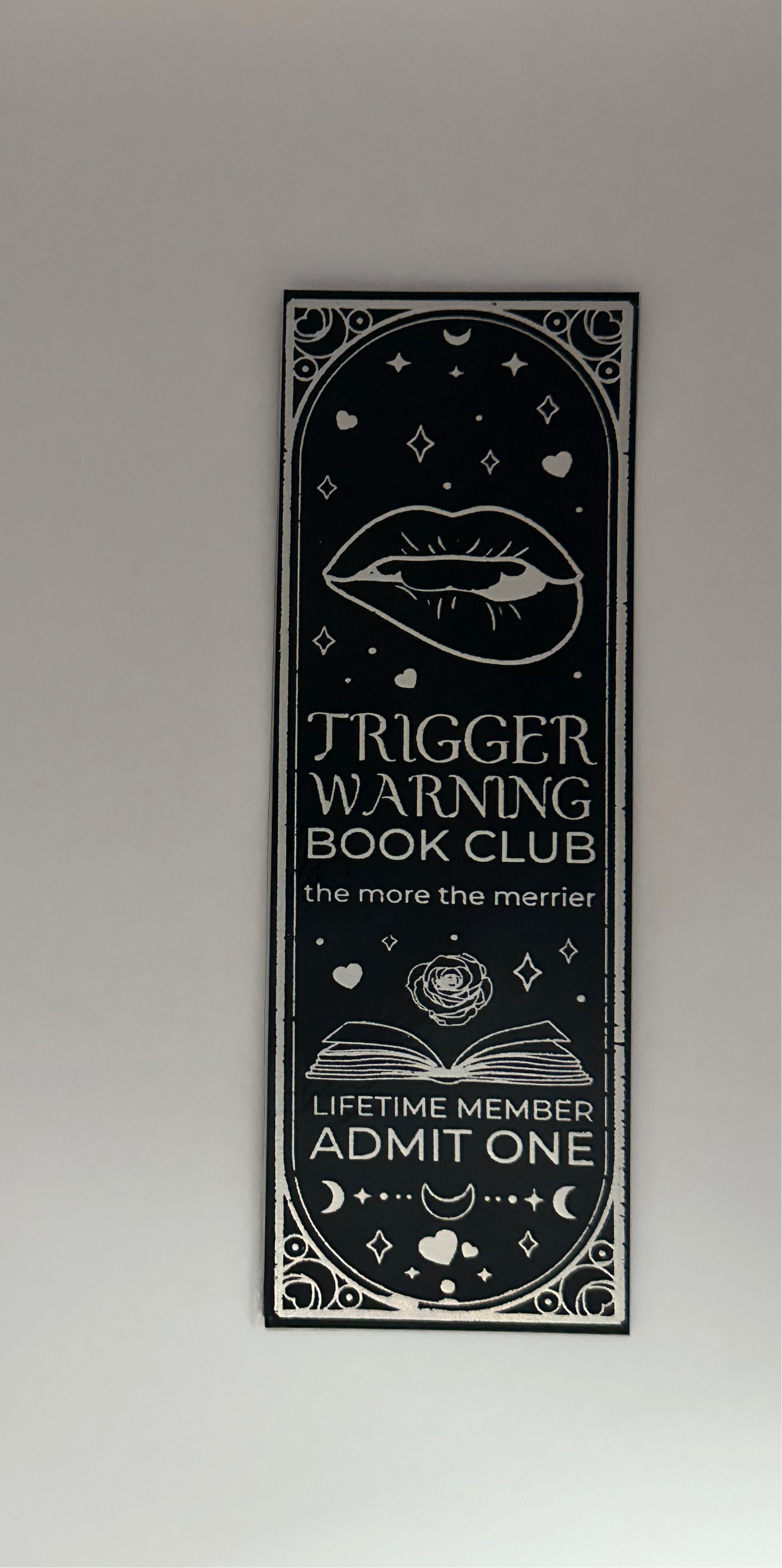 Trigger Warning Book Club - Foil Bookmark - (Silver Holographic)