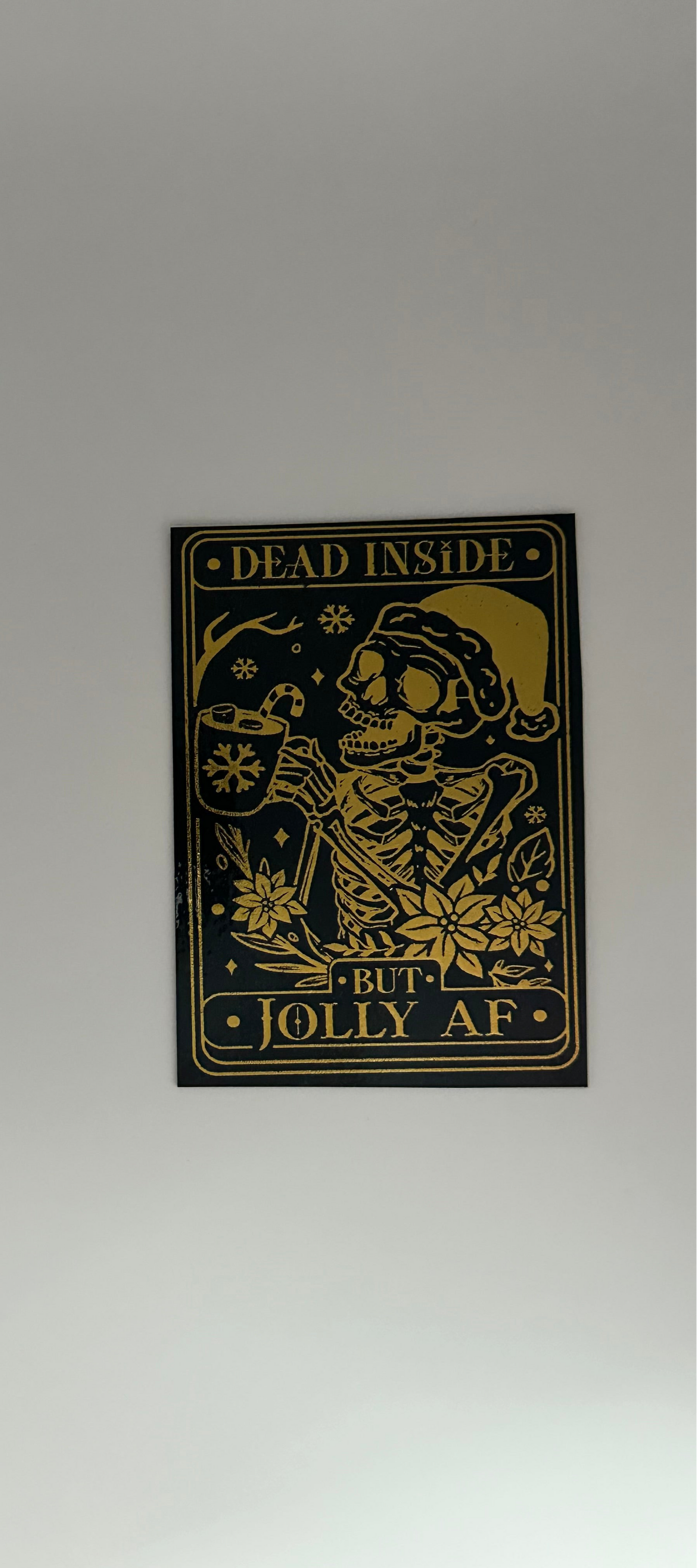 The Jolly AF Skull Tarot Card - Foil Bookmark - (Gold)