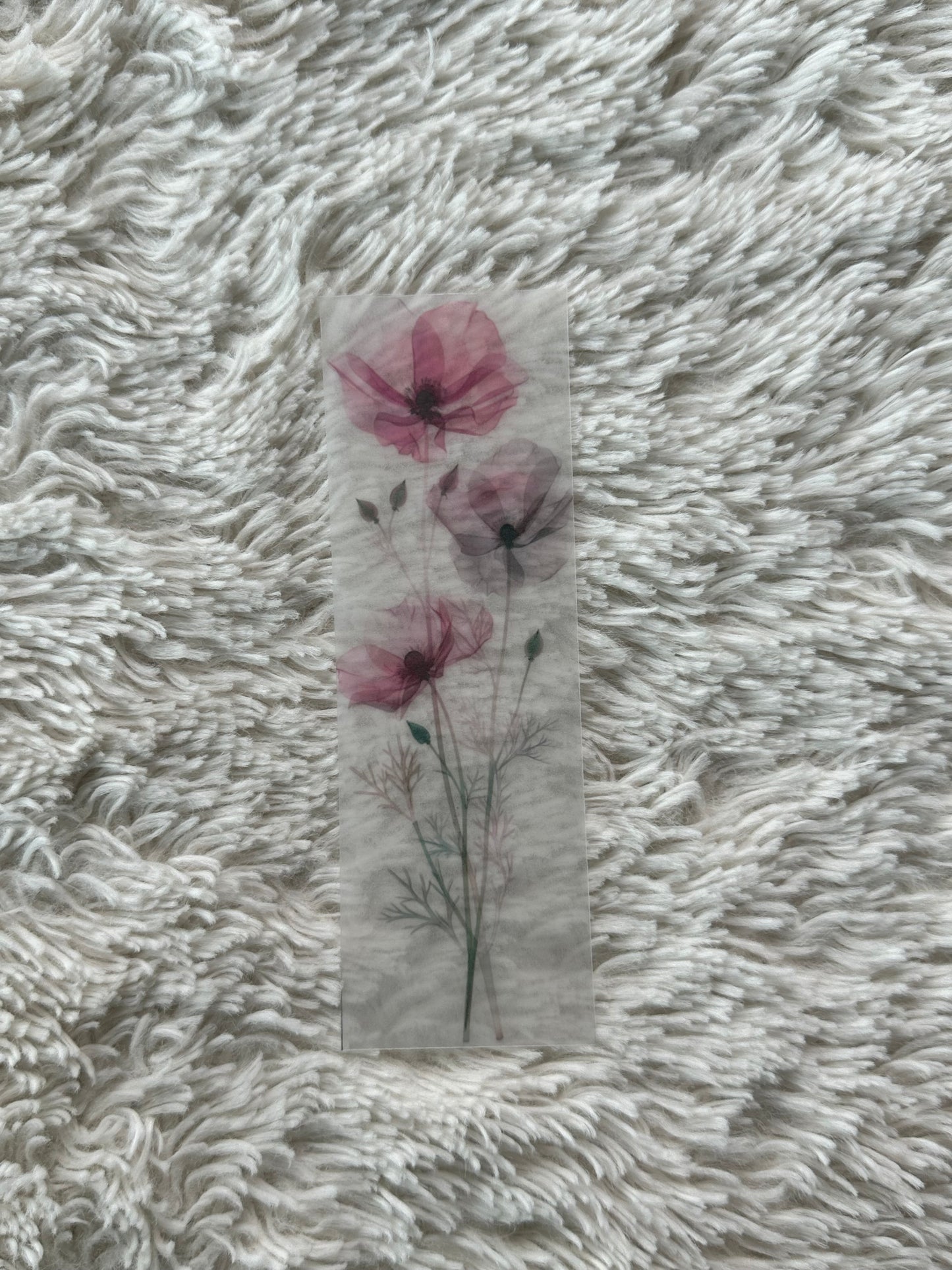Water Colour Flowers - Vellum Paper Bookmark (3)