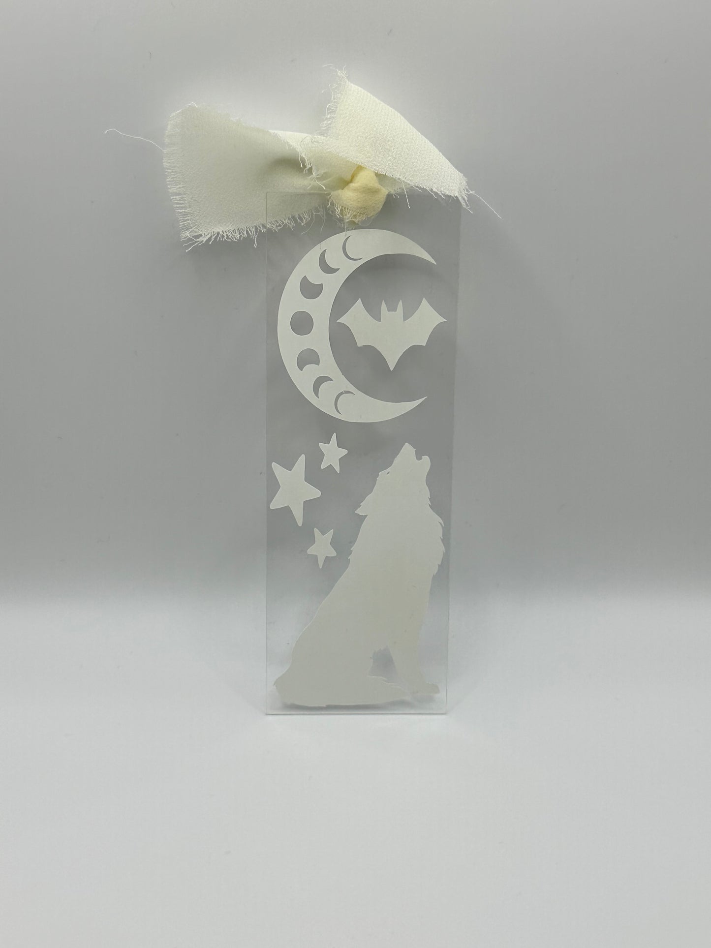 Glow In The Dark - Wolf, Moon & Stars - Acrylic Bookmark