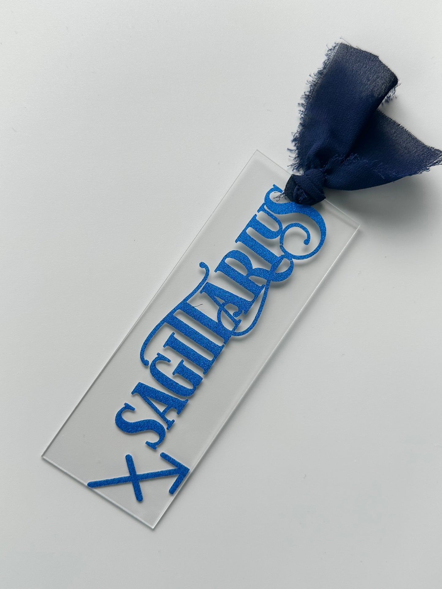 Zodiac - Sagittarius - Acrylic Bookmark (Blue Glitter)