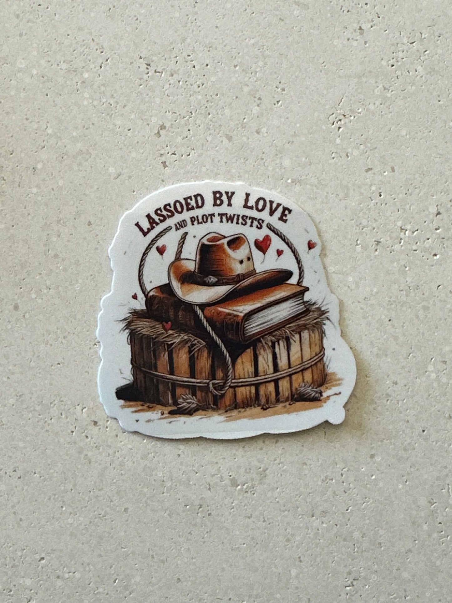 Lassoed By Love & Plot Twists - Sticker