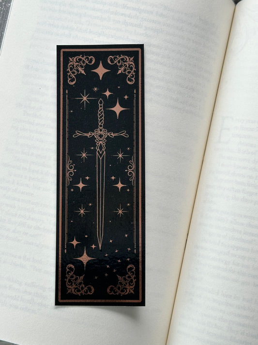 Antique Sword - Foil Bookmark - (Rose Gold)
