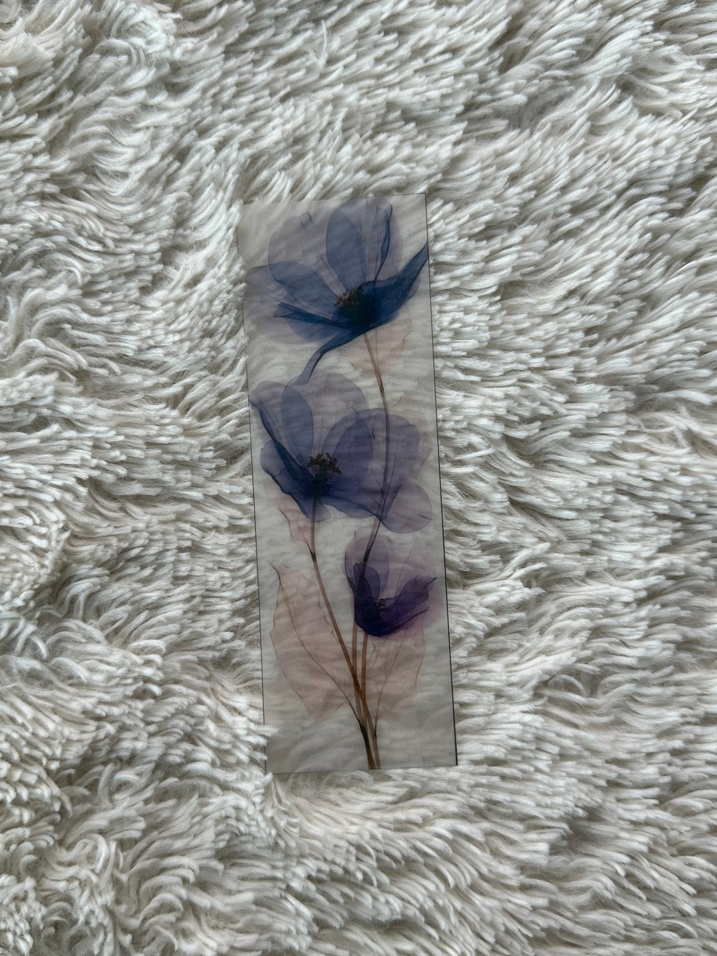 Water Colour Flowers - Vellum Paper Bookmark (19)