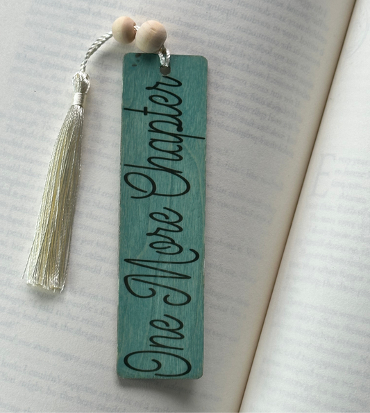One More Chapter - Wood Bookmark - (Antique Aqua)