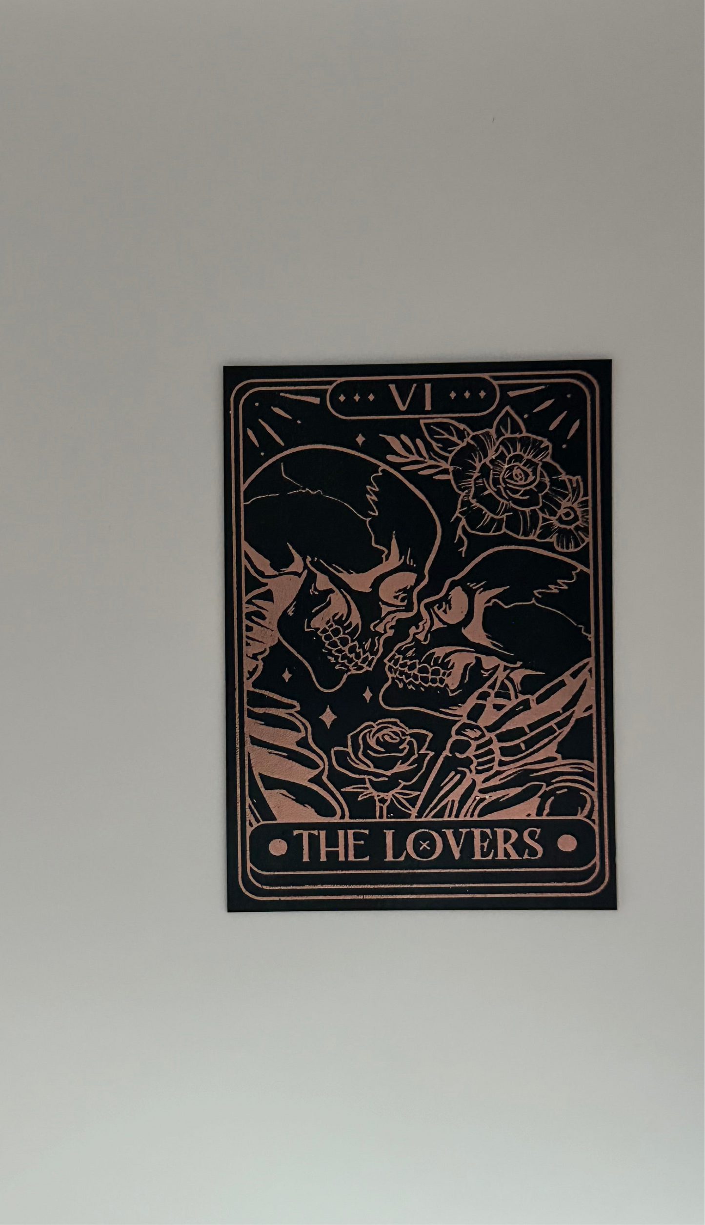 The Lovers Tarot Card - Foil Bookmark - (Rose Gold)