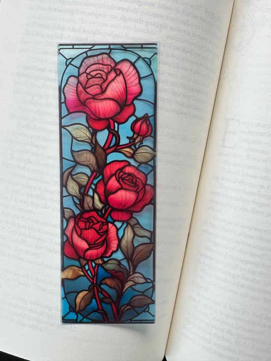 Stained Glass Style Rose - Bookmark (20)