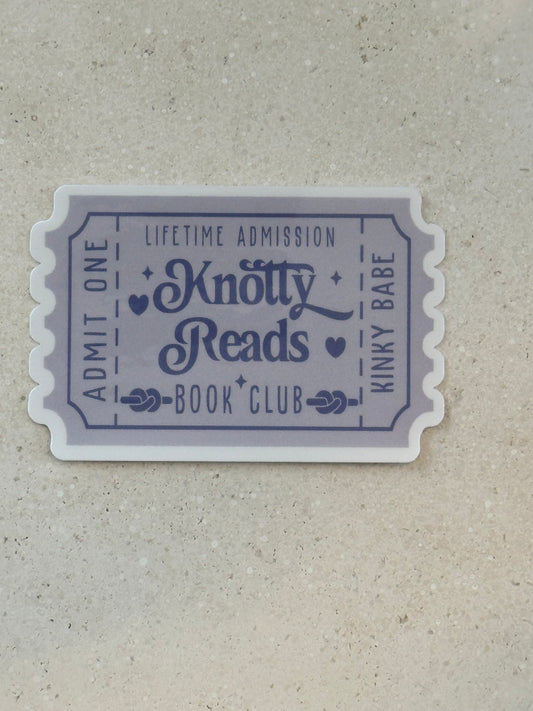 Knotty Reads Book Club Trope Ticket - Sticker